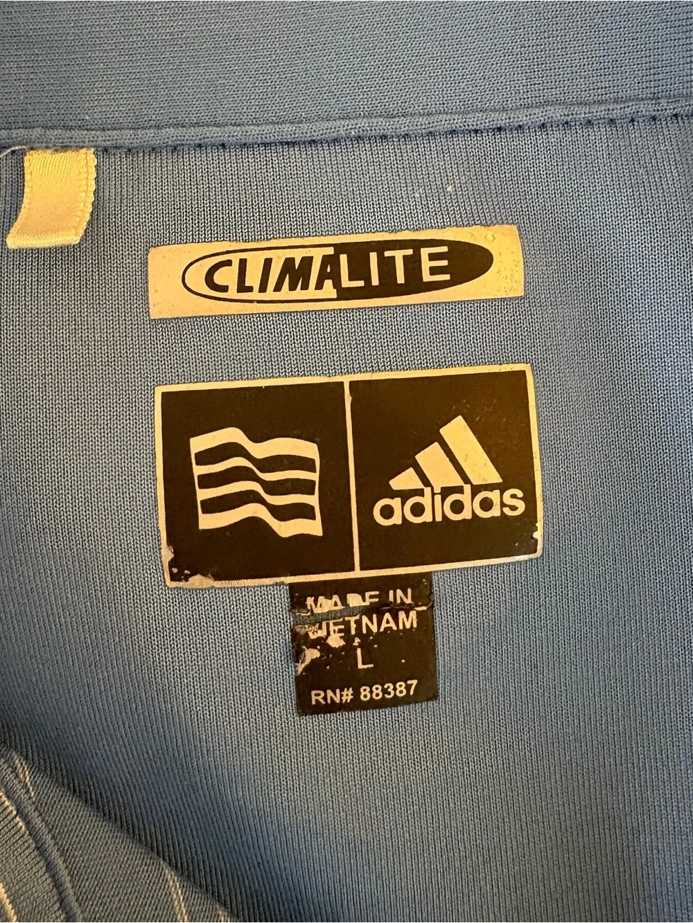 Adidas Climalite men’s large blue striped golf polo short sleeve casual work top